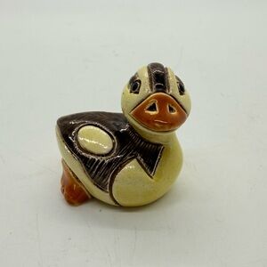 Vintage Artesania Rinconada Art Pottery Hand Crafted Clay Mini Figurine Duck 240